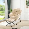 Lazy Chair with Ottoman - Modern Lounge Accent Reading Sofa, Leisure Armchair with Footrest, Side Pocket, for Living Room, Bedroom, Dorm & Office - 2 of 4