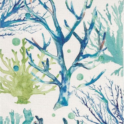 Sea Life Embroidered Cotton and Polyester Table Runner