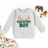 Country Boy Antlers Puff Print - Toddler Graphic Sweatshirt - 2 of 4