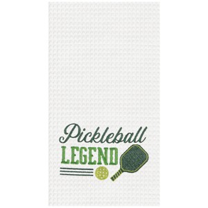 C&F Home Pickleball Legend Embroidered Cotton Waffle Weave Kitchen Towel - 1 of 2