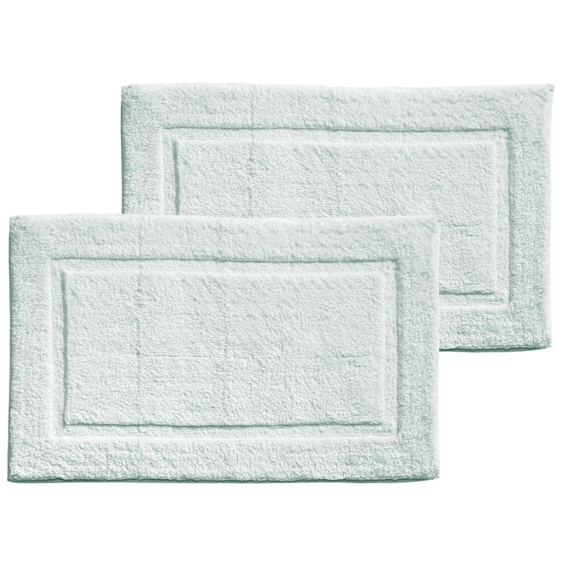 mDesign 100% Cotton Bath Mat, Hotel-Style Bathroom Floor Rug, 2 Pack, 1 of 8