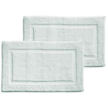 mDesign Soft Cotton Spa Mat Rug for Bathroom - 34" x 21", 2 Pack