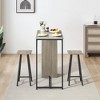 3 Piece Dining Table Set for 2, Industrial Bar Table and 2 Stools, Counter Height Island Table with Storage Shelves, Drawer, Small Kitchen Table - 3 of 4