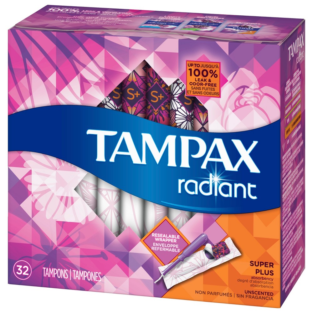 UPC 073010710412 product image for Tampax Radiant Super Plus Tampons - 32 Count | upcitemdb.com