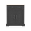 Wood Storage Cabinet with 2 Drawers & 2 Doors, Minimalist Sideboard for Living Room, Kitchen, Dining Room - 3 of 4