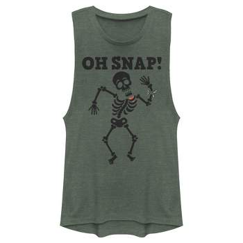 Juniors Womens Lost Gods Halloween Oh Snap Festival Muscle Tee