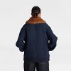 KBB by KAHLANA Women's 'The Faux Fur Collar Bomber' - Navy Blue/Teddy Brown - 2 of 3