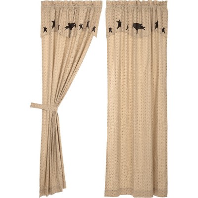Kettle Grove Panel with Attached Applique Crow and Star Valance Set of 2 84x40 VHC Brands