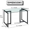 FurnitureR 55.1-Inch Glass Dining Table, Modern Rectangular Kitchen Table with Sturdy Metal Frame, Ideal for Dining Room or Home Office, Black - 3 of 4