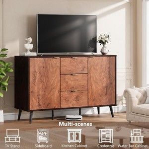 Buffet Cabinet with Drawers, 51.2'' Large Sideboard Buffet Credenza Storage Cabinet with Shelves and Doors, Coffee Station Cabinet with Metal Handle - 1 of 4