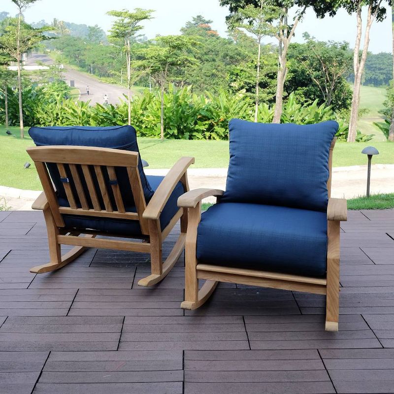 Caterina Teak Patio Rocking Chair with Cushion - Cambridge Casual, 6 of 11