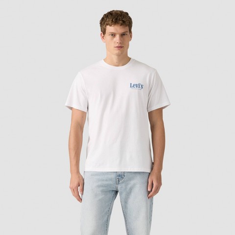 Мужские футболки Levi's Men's Relaxed Fit Short Sleeve Graphic Crewneck T-Shirt - White XL