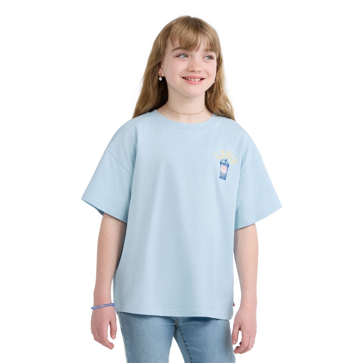 Levi's® Girls' Boba Oversized T-Shirt Blue - thumbnail 4