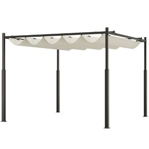 10' x 10' Retractable Pergola Canopy with Magnetic Fixture, UPF30+ Outdoor Pergola - 1 of 4