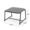 3-Piece Outdoor Patio Chat Set, Modern Slatted Chairs and Metal Side Table with Matte Black Finish, Balcony Conversation Seating -The Pop Home - 3 of 4