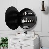 SpassWay 24 Inch Round Wall Mirror Black Metal Framed Circular Mirror for Bathroom Vanity, Living Room, Bedroom Decor - 2 of 4