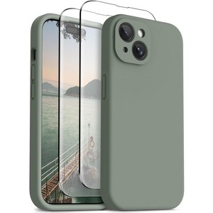 BONGEEK Magnetic for iPhone 15 Case Compatible with MagSafe, [Full Camera Protection] Full-Body Silicone Shockproof Phone Case-Calke Green - 1 of 4