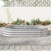 SEVOBAL Planters Raised Garden Bed Outdoor, Oval Large Metal Raised Planter Bed for Plants, Vegetables, Flowers, Silver, 70.86"*35.43"*11.42" - 4 of 4