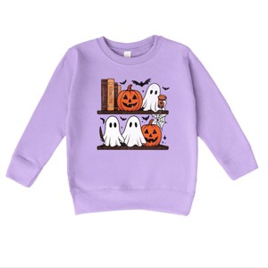 Halloween Bookshelf Ghosts - Toddler Graphic Sweatshirt and Youth Graphic Sweatshirt - 1 of 3