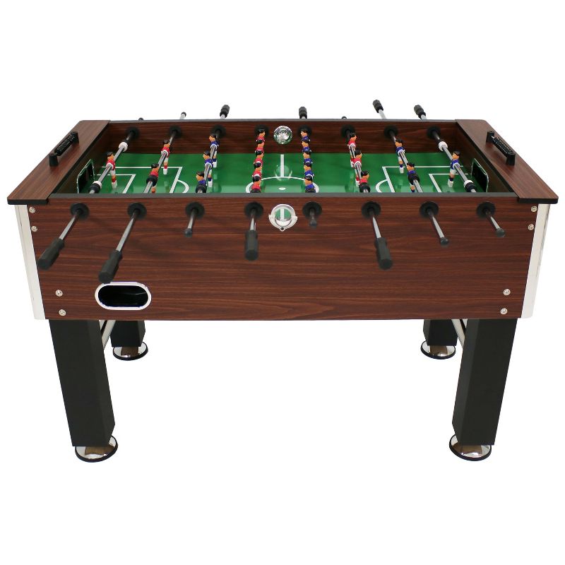 Sunnydaze Indoor Classic Faux Wood Foosball Soccer Game Table with Manual Scorers and Folding Drink Holders - 5', 3 of 15