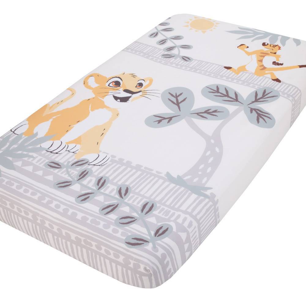 Photos - Bed Linen Disney Lion King Photo Op Fitted Crib Sheet - Gold/Teal/Ivory