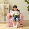 Itopfox Kids Faux Fur Bean Bag Chair with Pillows, Comfy Floor Sofa for Boys and Girls, Cozy Armrests, Lazy Chair Couch in Pink - 3 of 4
