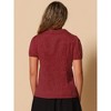 INSPIRE CHIC Women's Polka Dots Short Sleeve Piped Button Down Work Top - 4 of 4