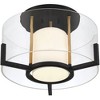 Savoy House Eaton 1 - Light Semi-Flush Mount in  Matte Black/Warm Brass - 2 of 3