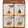 Itopfox Tripod Table Lamp with Linen Beige Shade, Small Bedside Nightstand Lamp for Nursery, Bedroom, Living Room, Light Brown Wooden Base E26 Socket - 4 of 4