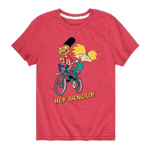 Boys' - Hey Arnold! - Arnold and Gerald on Bike Short Sleeve Graphic T-Shirt - 1 of 4