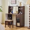 Bella Depot 47.2''W Makeup Vanity Desk with Adjustable Lighted Mirror,modern dressing table set with large shelves, drawer and canbinet - 2 of 4