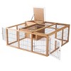 LAOTIES Rabbit Hutch Bunny Cage with Openable Roof and Doors,Waterproof Indoor Outdoor Rabbit House - 4 of 4