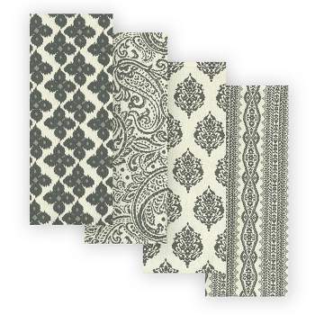 Everyday Casual Prints Assorted Cotton Fabric Kitchen Towels, Set of 4 - 16" x 26" - Elrene Home Fashions