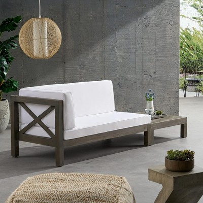 Maggift Patio Seating Sets Outdoor, Featuring Unique Design, Ideal for Chats, Perfect for Gardens, Living Spaces, White, 58.25"*27.75"*30.25"