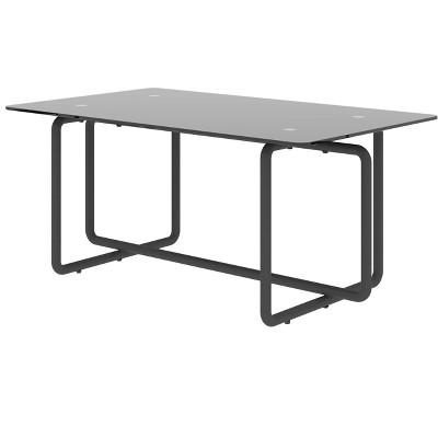 NicBex 39.37 Inch Rectangle Coffee Table with Tempered Glass Tabletop,Side Center Table for Living Room