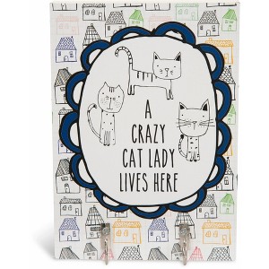 Pavilion Gift Company - Crazy Cat Lady - 5" x 7" Wall Hooks - Hooks and Hangers - 1 of 4