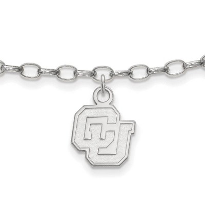 Black Bow Jewelry Sterling Silver Colorado Buffalos NCAA Anklet 9 Inch
