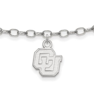 Black Bow Jewelry Sterling Silver Colorado Buffalos NCAA Anklet 9 Inch - 1 of 4