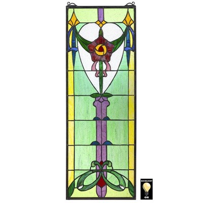 Design Toscano Presentation Rose Tiffany-Style Stained Glass Window