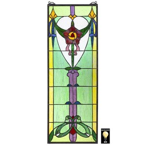 Design Toscano Presentation Rose Tiffany-Style Stained Glass Window - 1 of 4