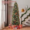 Tangkula 9/7.5/6.5/4.5 FT Pre-lit Artificial Christmas Tree, Hinged Pencil Xmas Tree w/ 1168/724/556/256 Blue Branch Tips, 500/250/200/100 Warm White & Multi-color LED Lights - 4 of 4