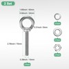 Unique Bargains Stainless Steel Durable Rust-Resistant Eyebolts with Nuts Washers Male Screw for Fastening 10 Pcs - 3 of 4