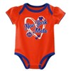MLB New York Mets Infant Girls' 3pk White Bodysuit - 3 of 4