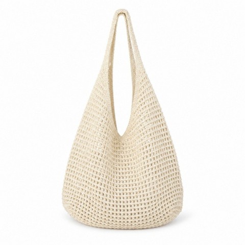 Alilang Women's Crochet Tote Bag Red Open Knit Shoulder Bag Large Capacity Hobo Purse - Red