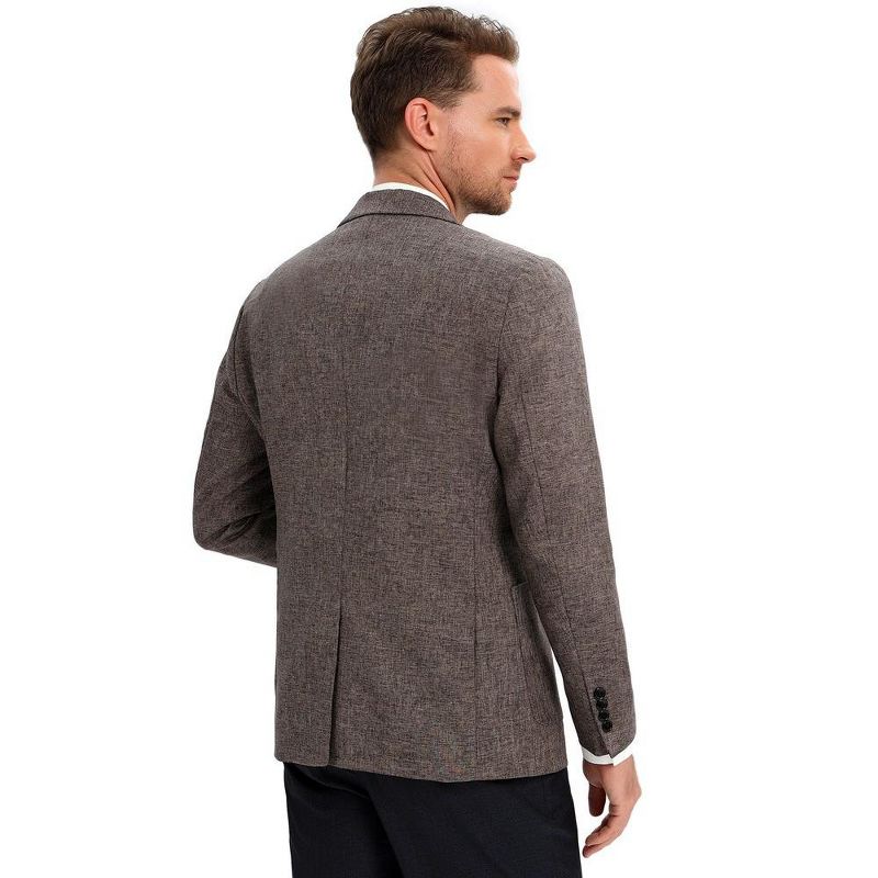 Men's Sport Coats & Blazers Linen Suit Jacket Casual Blazer for Men One Button, 4 of 6