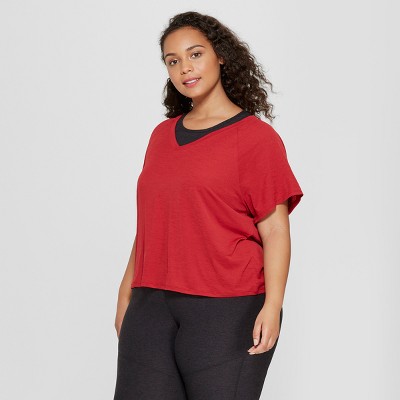 women's plus size red t shirt