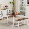 NicBex 4/6-Piece Industrial Style Dining Table Set & Backrest Chairs for Kitchen,Restaurant,Modern Dinette Set with Metal Frame Bench - 2 of 4