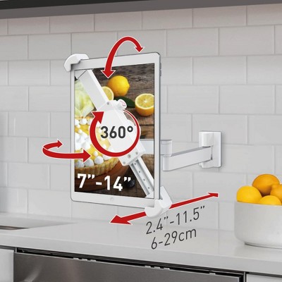 Barkan 7" - 14" Tablet Mount for Wall & Cabinet, Full Motion - Extension, Swivel & Tilt