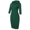 Women Long Sleeve Hooded Sweatshirt Midi Dress - 2 of 4
