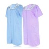 JEFFRICO 2 Pack House Dresses for Women with Pockets - Lightweight Breathable Short Sleeve Muumuu & Nightgowns - Women's Dusters - 3 of 4